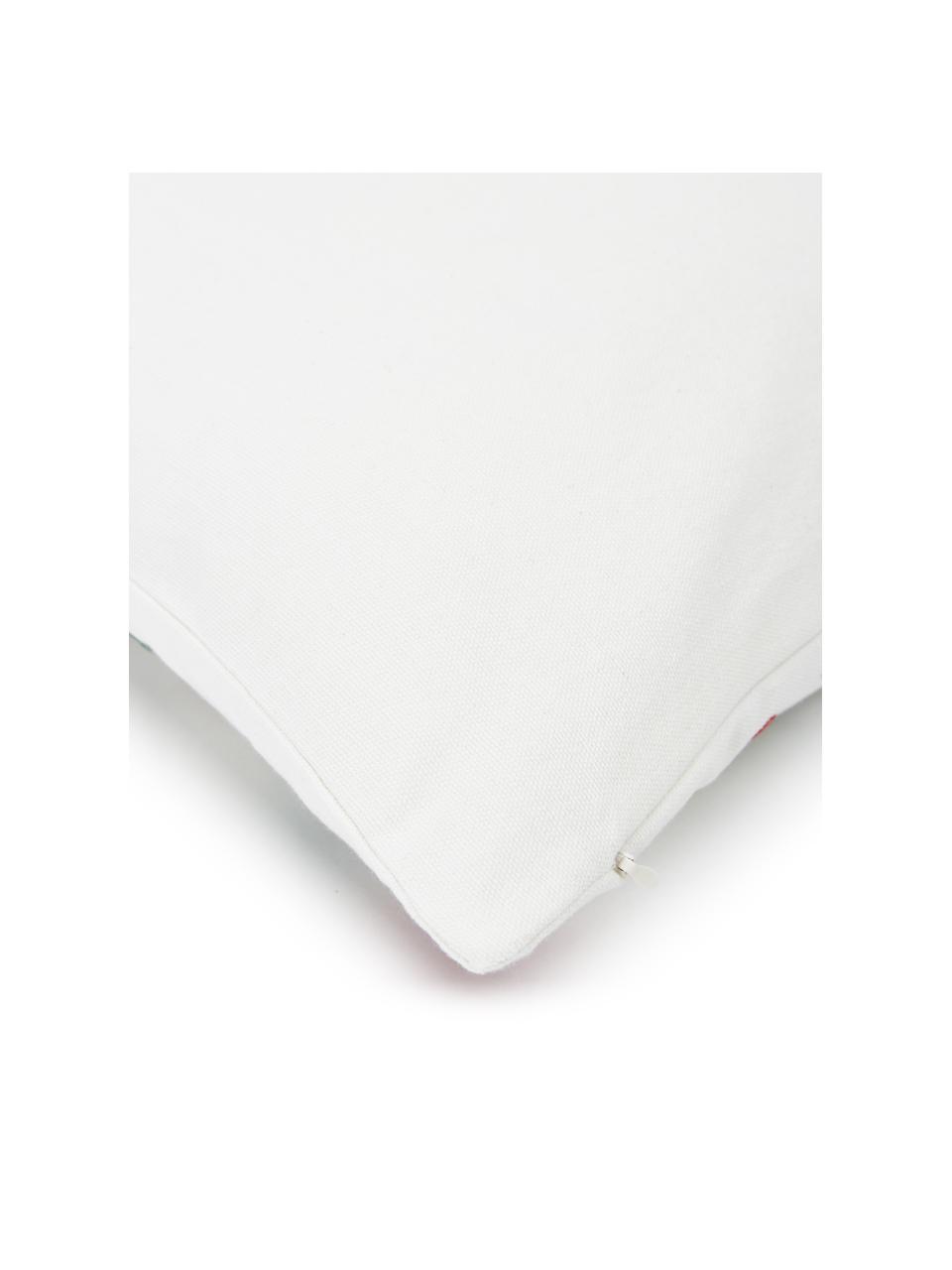 Bestickte Kissenhülle Folka mit buntem Muster aus Baumwolle, 100% Baumwolle, Bunt, B 45 x L 45 cm