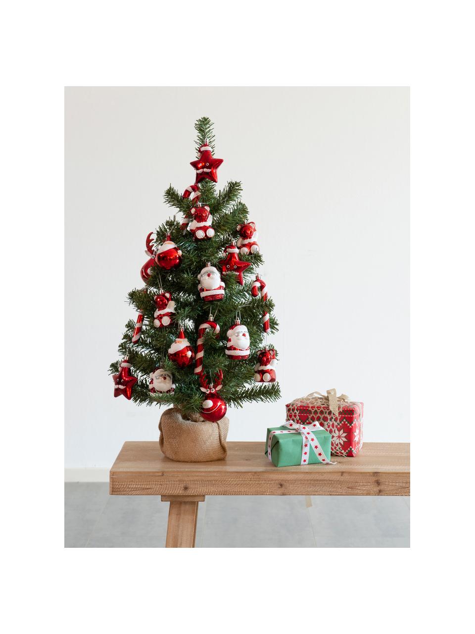 Künstlicher Weihnachtsbaum-Set Imperial, 21-tlg., Kunststoff, Grün, Rot, Ø 41 x H 75 cm