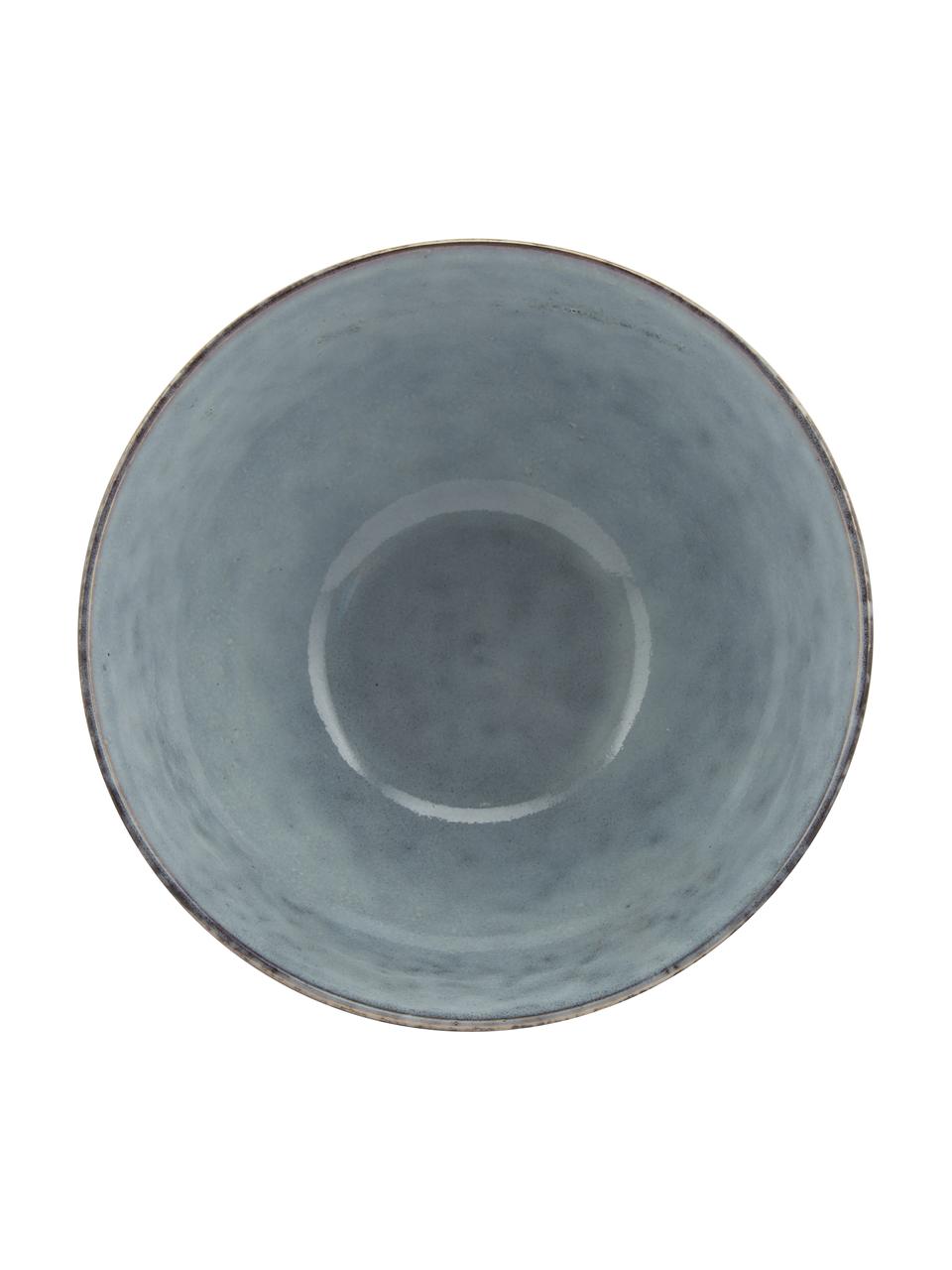 Ręcznie wykonana miska Nordic Sea, 4 szt., Kamionka, Odcienie szarego, odcienie niebieskiego, Ø 17 x W 8 cm