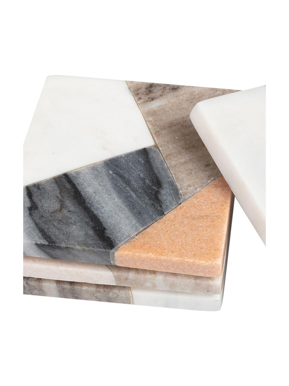 Sottobicchiere quadrato in marmo Bradney 4 pz, Ceramica, marmo, Multicolore, marmorizzato, Larg. 10 x Prof. 10 cm