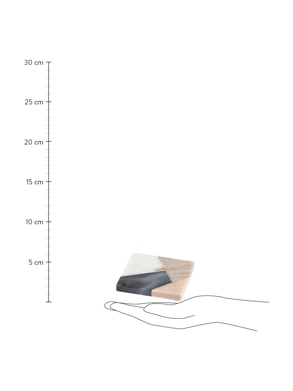 Podstawka z marmuru Bradney, 4 elem., Ceramika, marmur, Wielobarwny, marmurowy, S 10 x G 10 cm