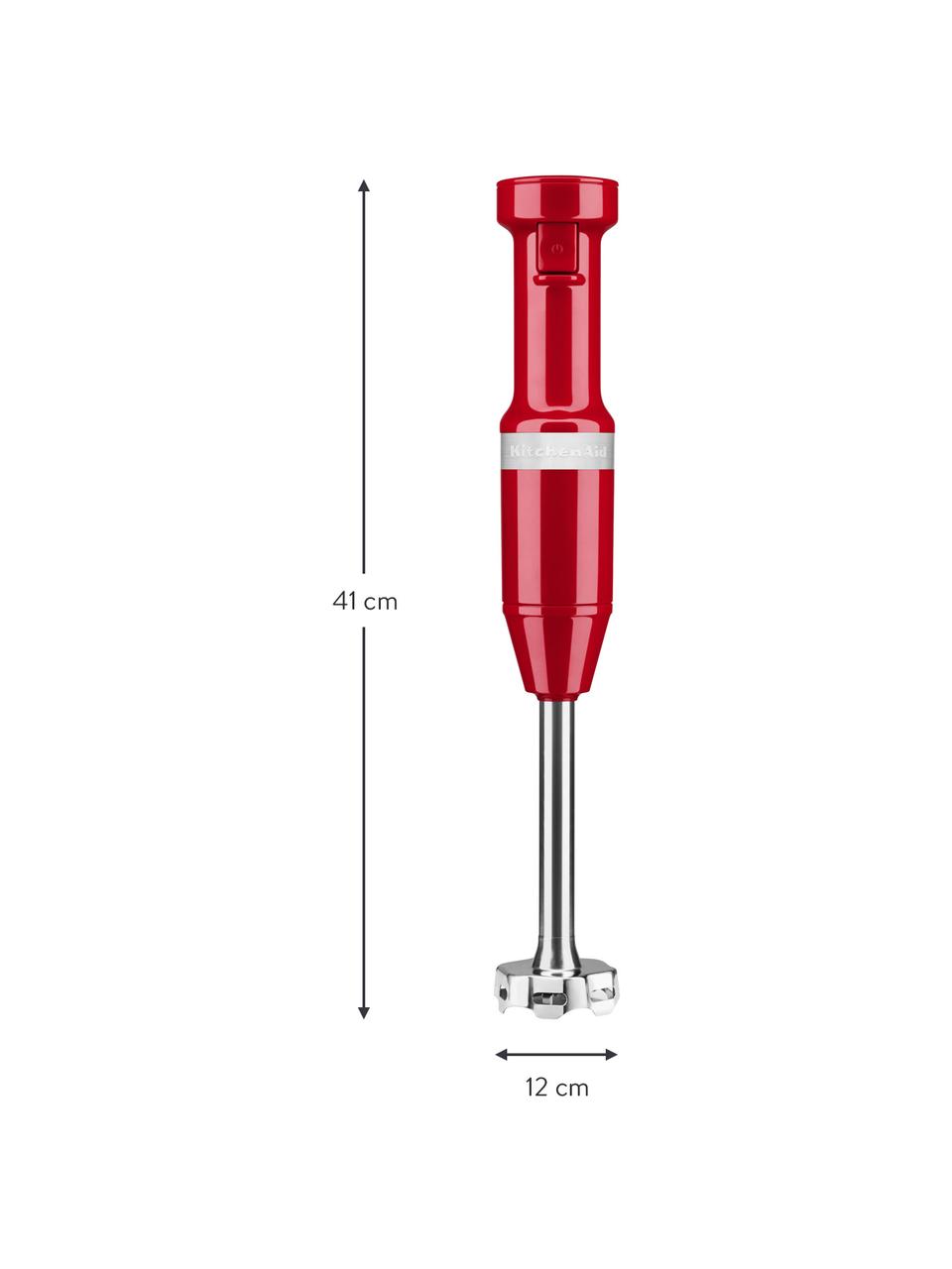 Stabmixer Artisan mit Zubehör, Gehäuse: Kunststoff, Behälter: Kunststoff, BPA-frei, Rot, glänzend, B 12 x H 41 cm