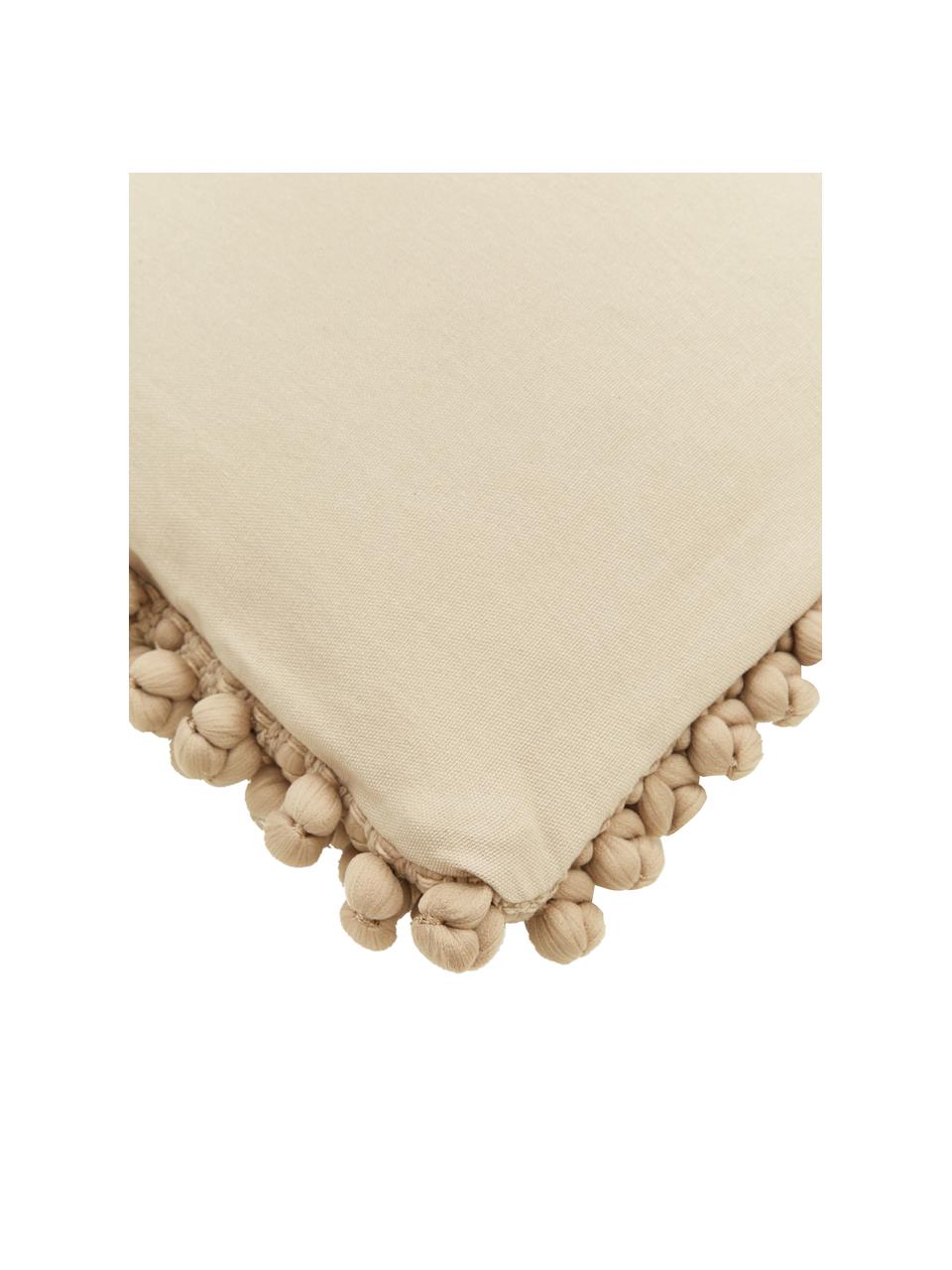 Kissenhülle Iona in Beige, Vorderseite: 76% Polyester, 24% Baumwo, Rückseite: 100% Baumwolle, Beige, 45 x 45 cm