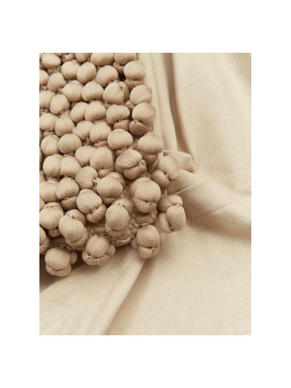Federa arredo beige Iona, Retro: 100% cotone, Beige, Larg. 45 x Lung. 45 cm