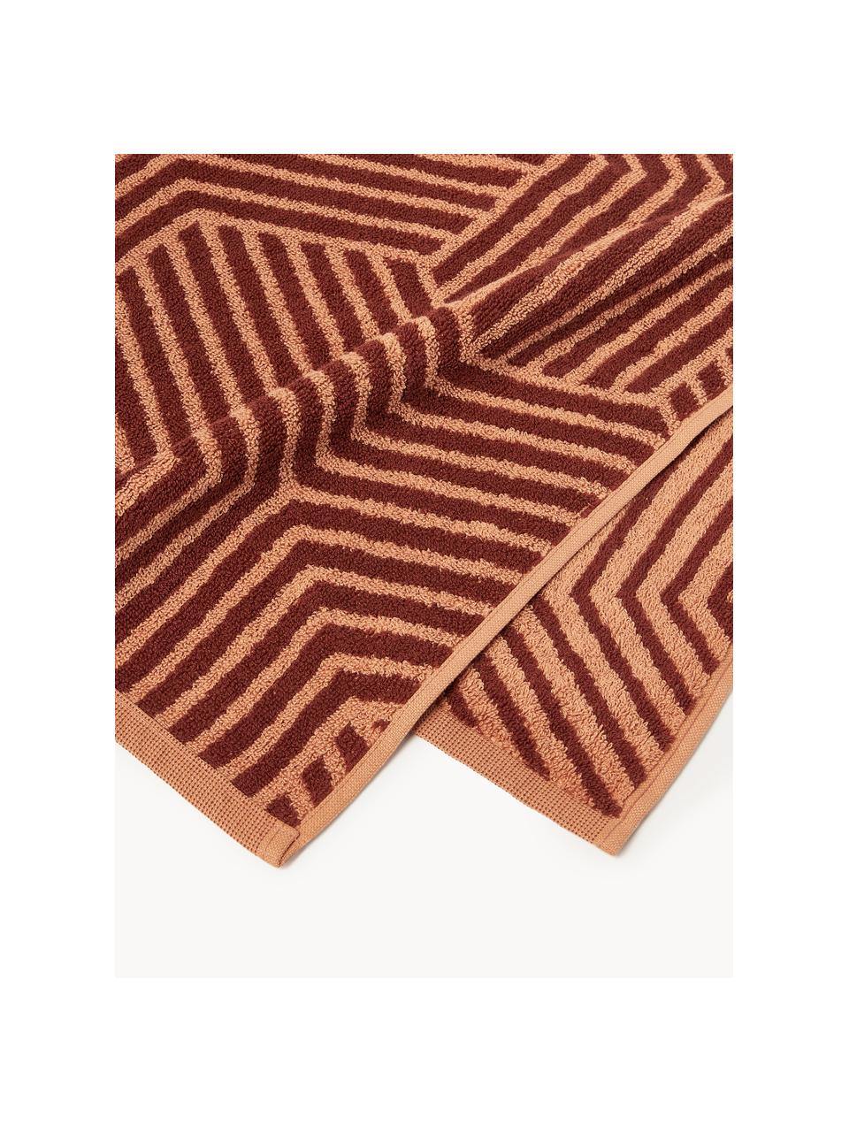 Ręcznik z bawełny Fatu, różne rozmiary, Odcienie terakoty, Ręcznik do rąk, S 50 x D 100 cm, 2 szt.
