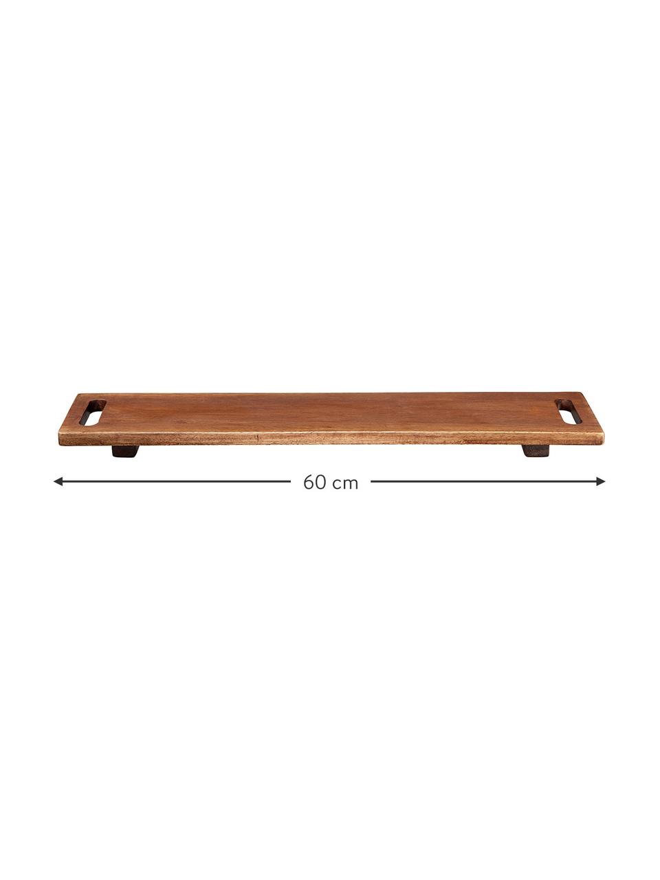 Deska do serwowania z drewna Wood, Drewno naturalne, Ciemne drewno naturalne, D 60 x S 13 cm