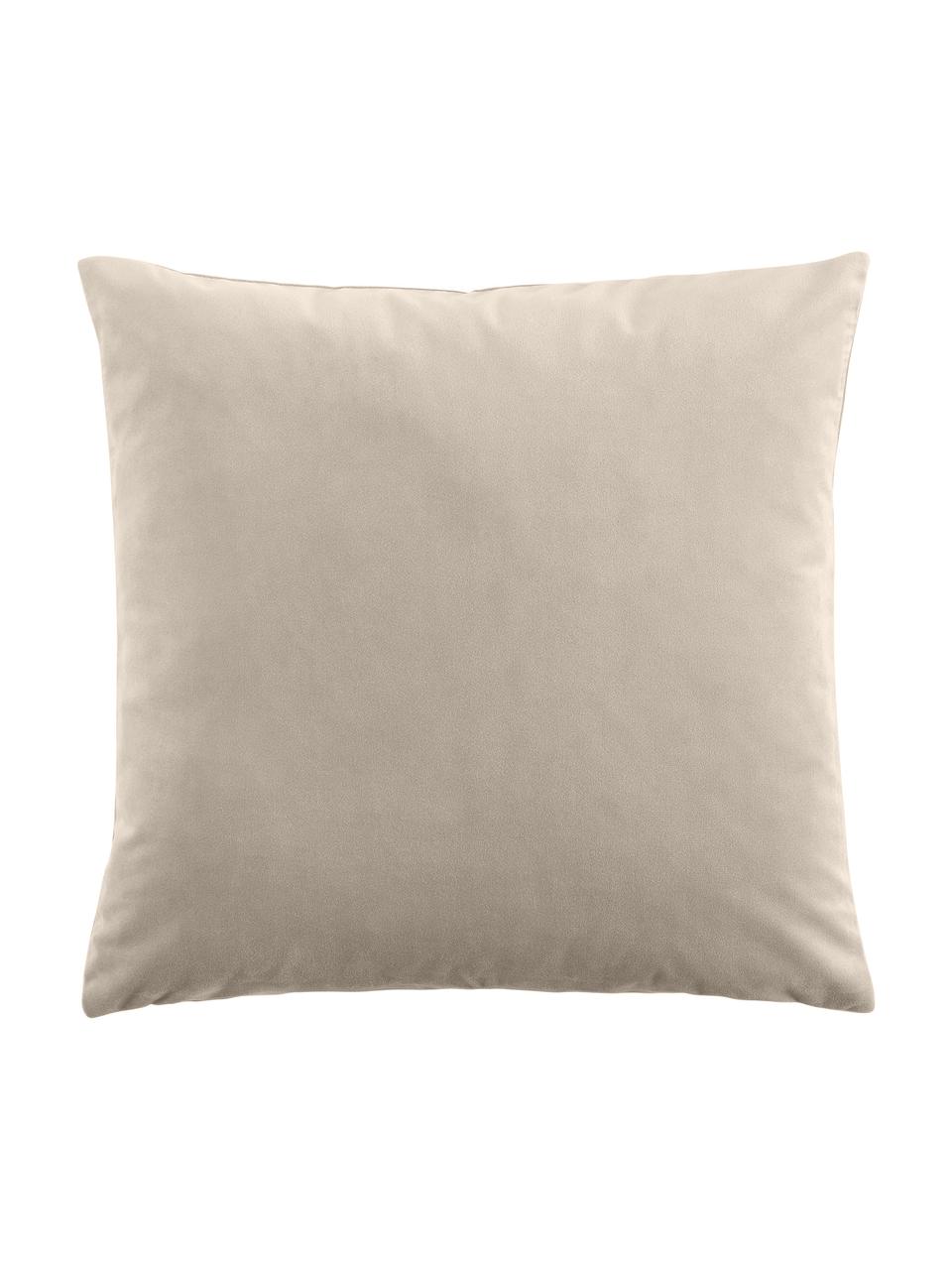 Housse de coussin 45x45 velours Rush, 2 pièces, 100 % polyester ( recyclé ), Beige, larg. 45 x long. 45 cm