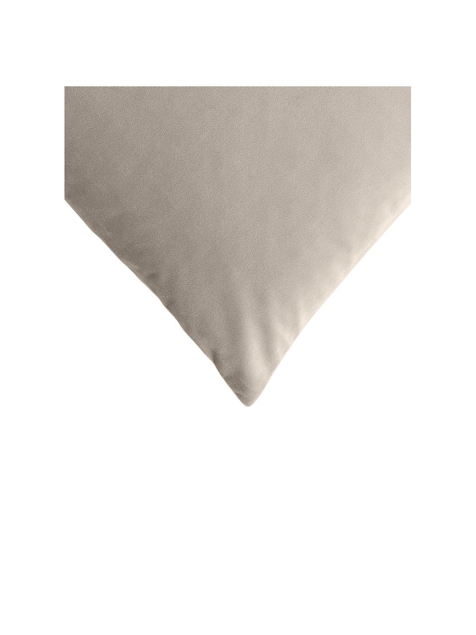 Samt-Kissenhüllen Rush, 2 Stück, 100 % Polyester (recycled), Beige, B 45 x L 45 cm