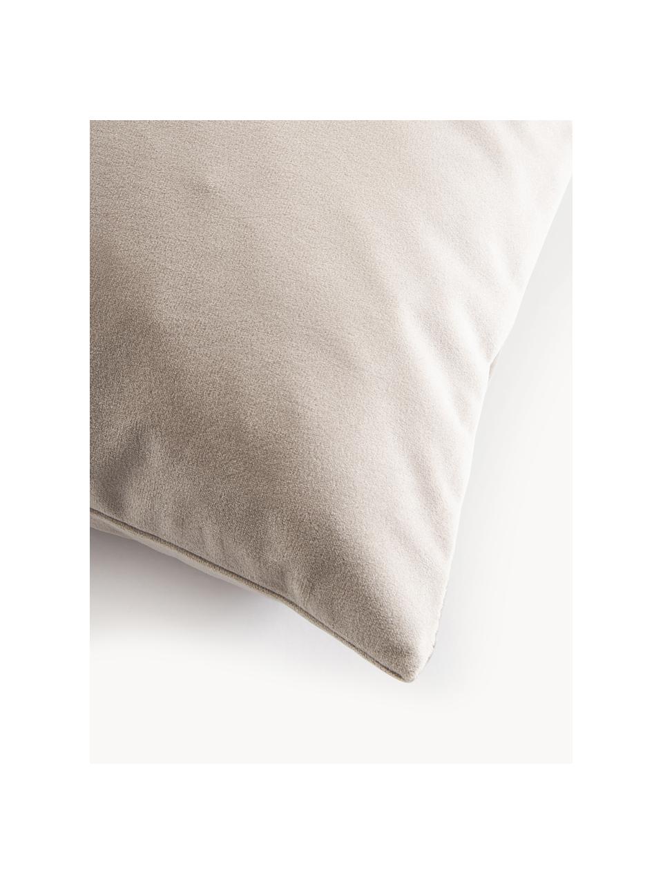 Samt-Kissenhüllen Rush, 2 Stück, 100 % Polyester (recycled), GRS-zertifiziert, Hellbeige, B 45 x L 45 cm