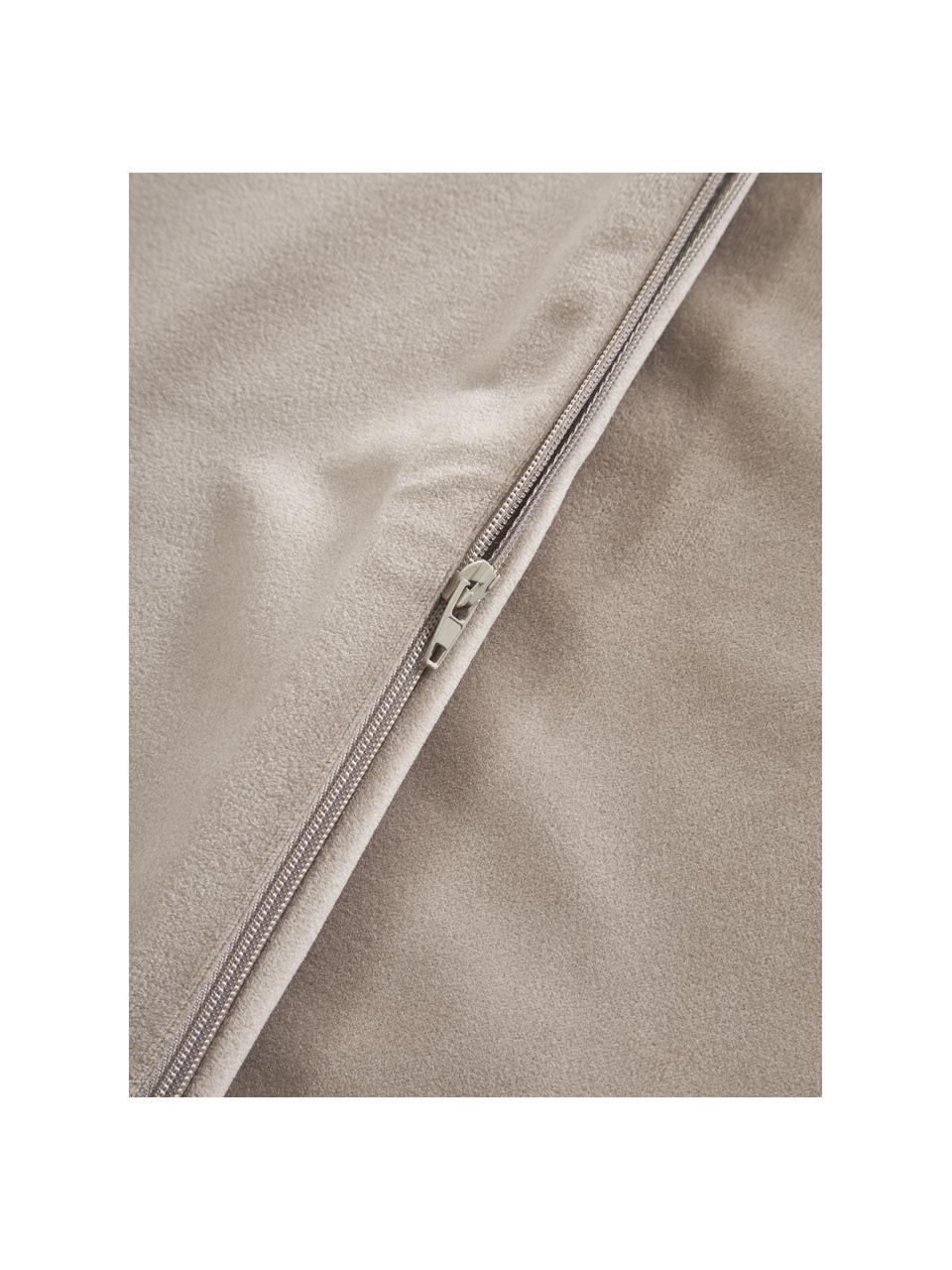 Samt-Kissenhüllen Rush, 2 Stück, 100 % Polyester (recycled), GRS-zertifiziert, Hellbeige, B 45 x L 45 cm