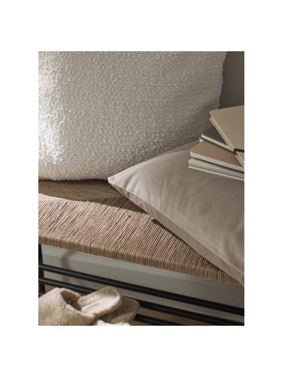 Samt-Kissenhüllen Rush, 2 Stück, 100 % Polyester (recycled), GRS-zertifiziert, Hellbeige, B 45 x L 45 cm