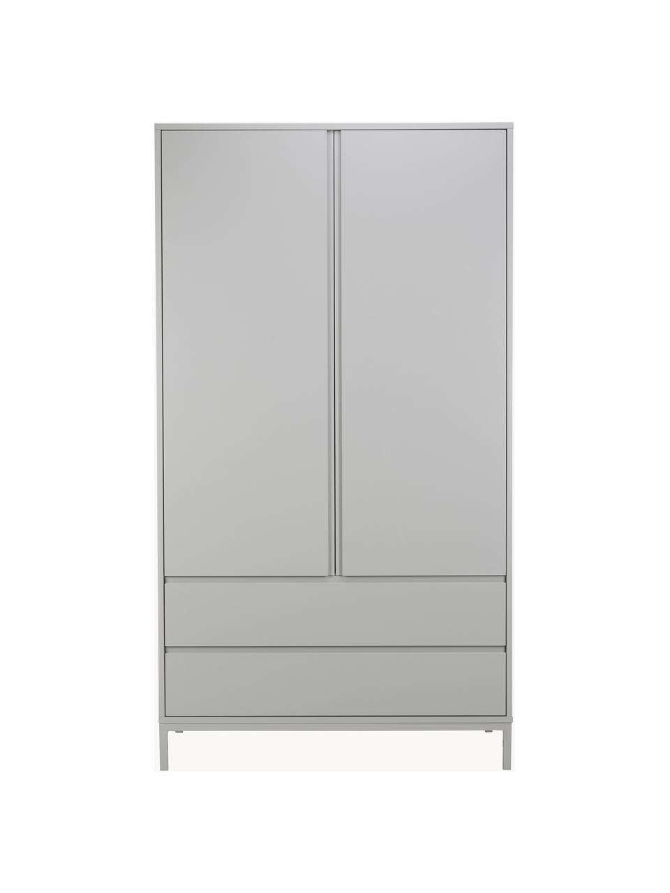 Armoire classique Ikaro, 2 portes, Gris, larg. 110 x haut. 200 cm