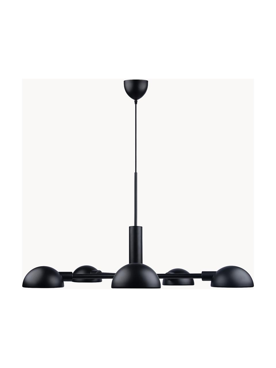 Lámpara de techo Nomi, Estructura: metal recubierto, Cable: cubierto en tela, Negro, Ø 74 x Al 39 cm