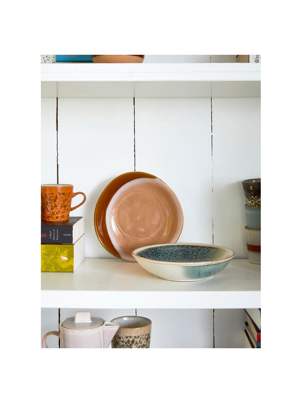 Handgemaakte schalen 70's, 2 stuks, Keramiek, Groentinten, beige, B 21 x H 5 cm