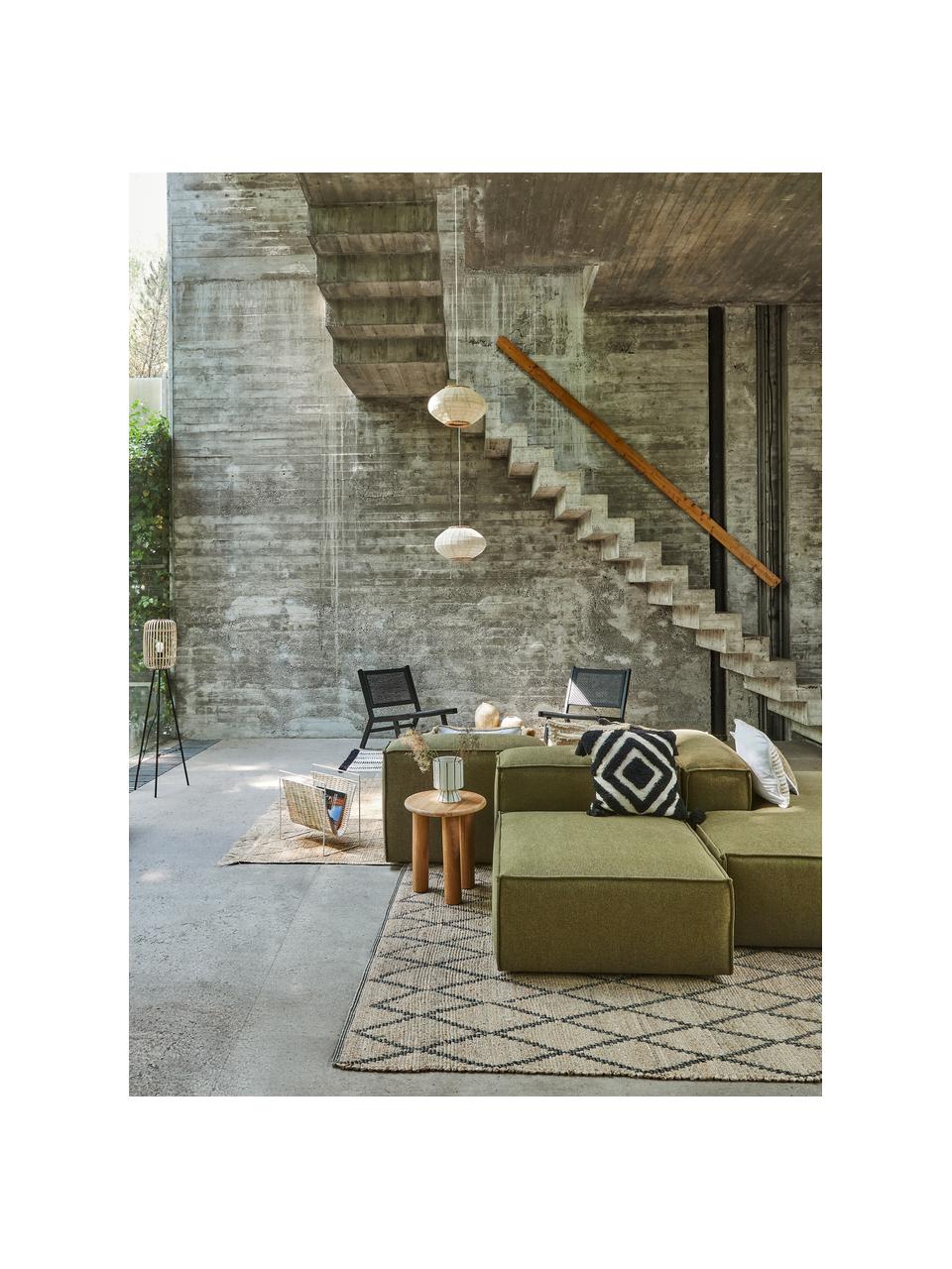 Modulo centrale Lennon, Rivestimento: 100% poliestere Con 115.0, Struttura: legno di pino massiccio, , Piedini: plastica, Tessuto verde, Larg. 89 x Prof. 119 cm