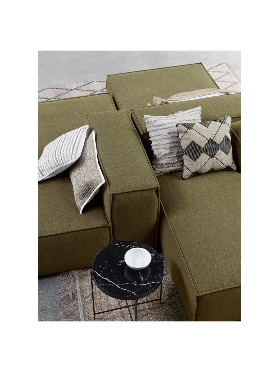 Modulo centrale Lennon, Rivestimento: 100% poliestere Con 115.0, Struttura: legno di pino massiccio, , Piedini: plastica, Tessuto verde, Larg. 89 x Prof. 119 cm