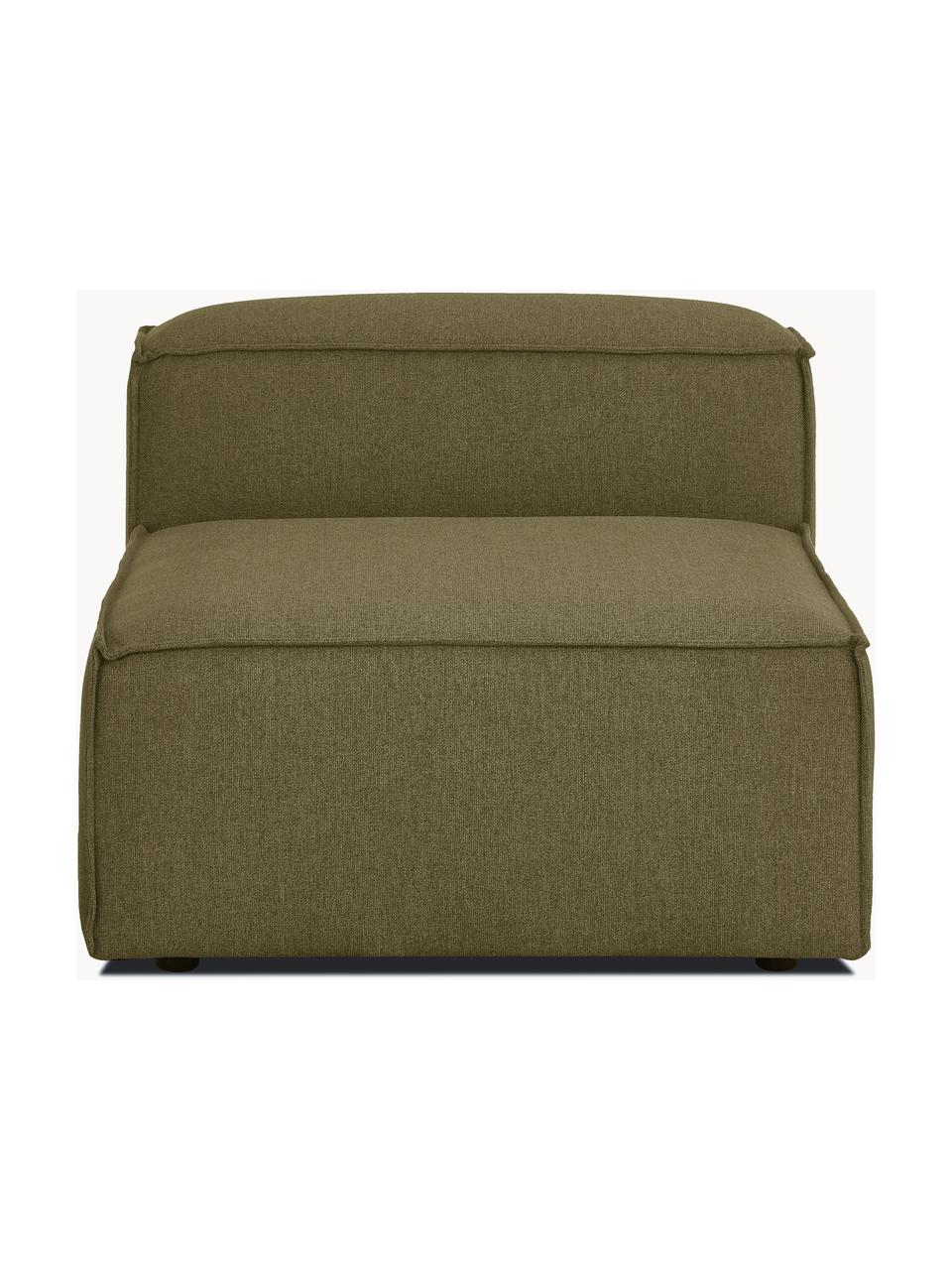 Mittelmodul Lennon, Bezug: 100 % Polyester Der strap, Gestell: Massives Kiefernholz FSC-, Füße: Kunststoff, Webstoff Olivgrün, B 89 x T 119 cm