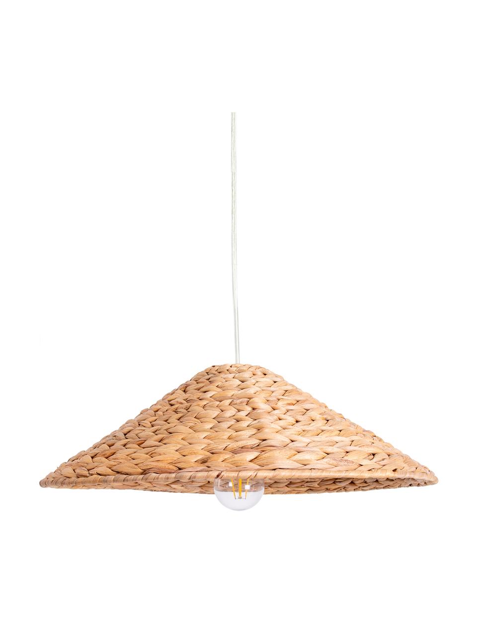 Lámpara de techo Corb, estilo boho, Pantalla: jacinto de agua, Anclaje: plástico, Cable: plástico, Beige, Ø 45 x Al 14 cm