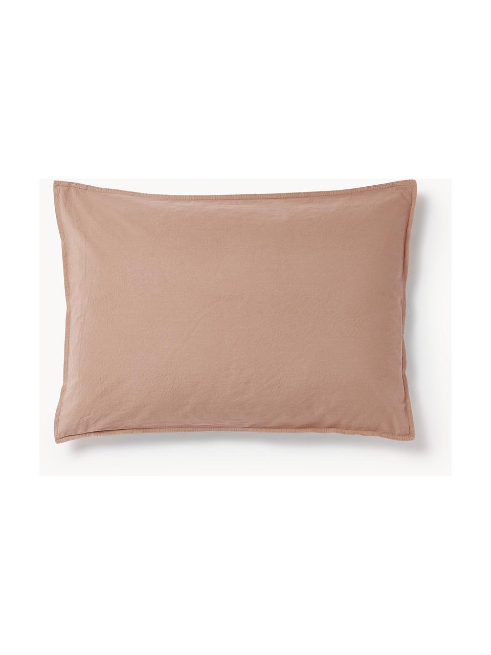 Funda de almohada de percal lavado Debbie, Turrón, An 45 x L 110 cm