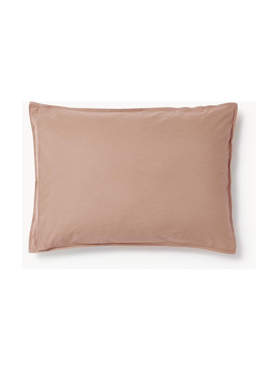 Funda de almohada de percal lavado Debbie, Turrón, An 45 x L 110 cm