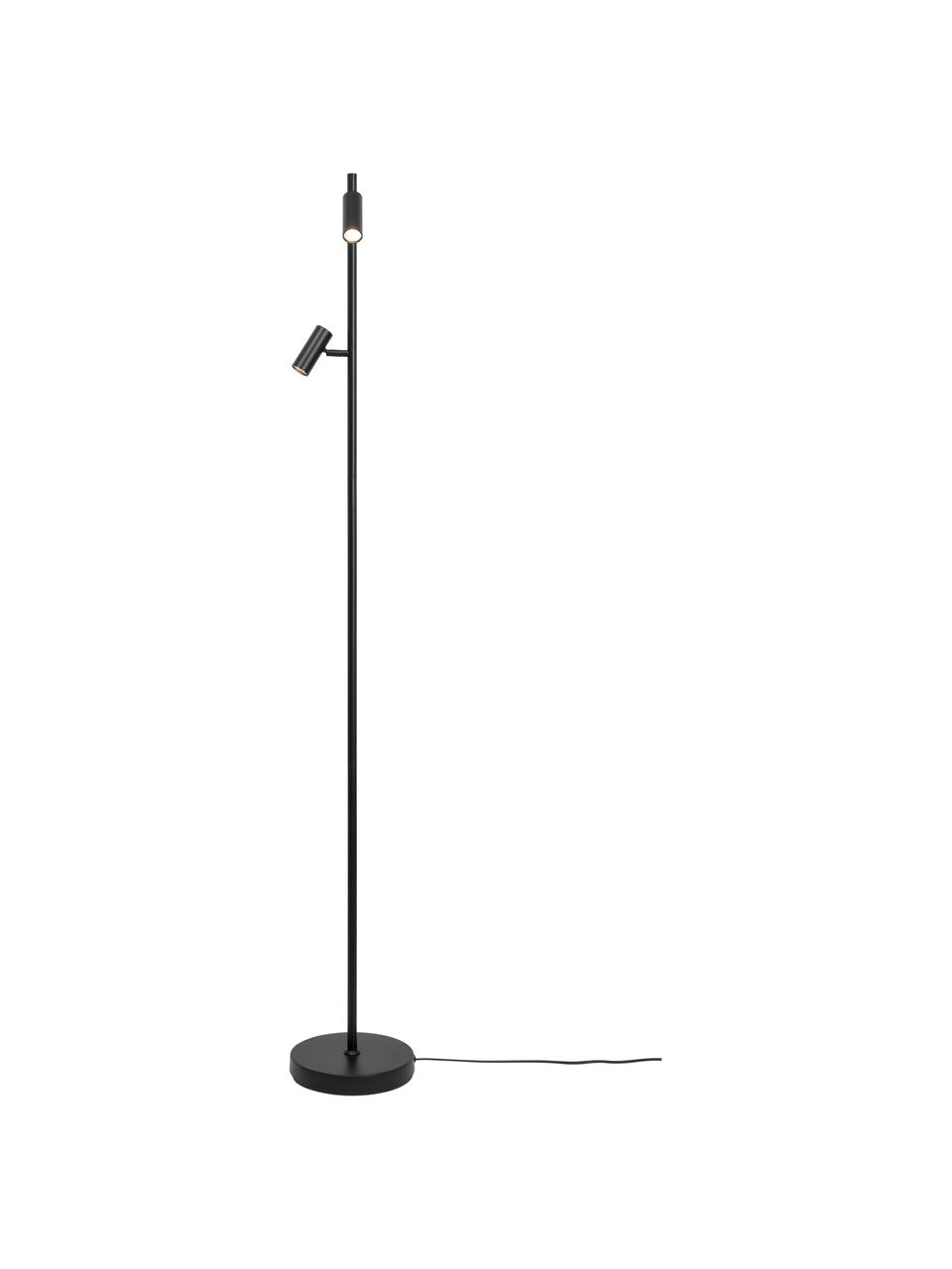 Lámpara de lectura LED regulable Omari, Pantalla: metal recubierto, Cable: plástico, Negro, Al 141 cm
