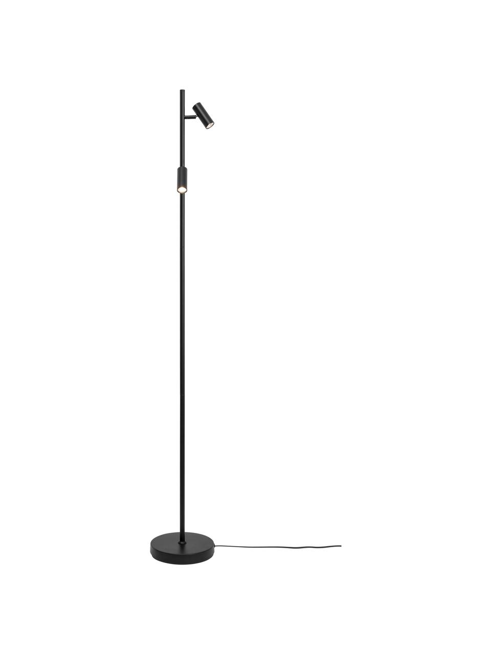 Lámpara de lectura LED regulable Omari, Pantalla: metal recubierto, Cable: plástico, Negro, Al 141 cm