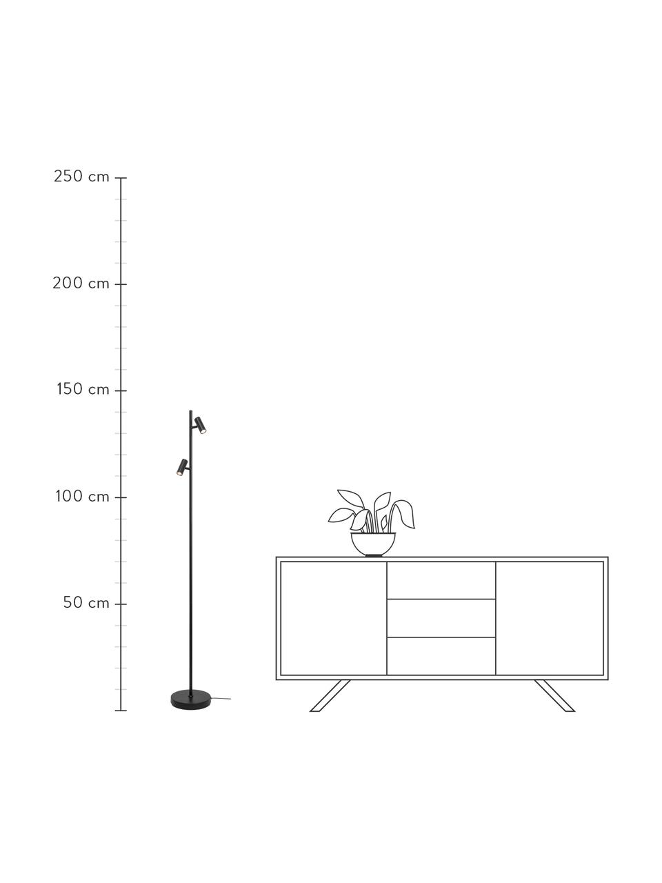 Stmievateľná LED lampa na čítanie Omari, Čierna, Š 20 x V 141 cm