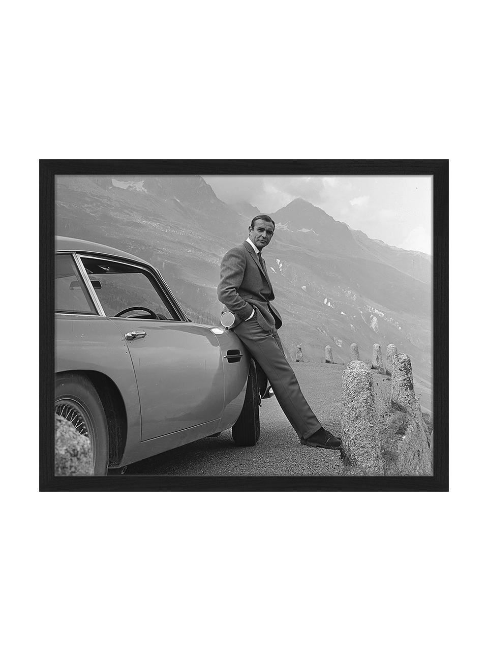 Digitálna tlač s rámom Sean Connery (James Bond), Čierna, biela