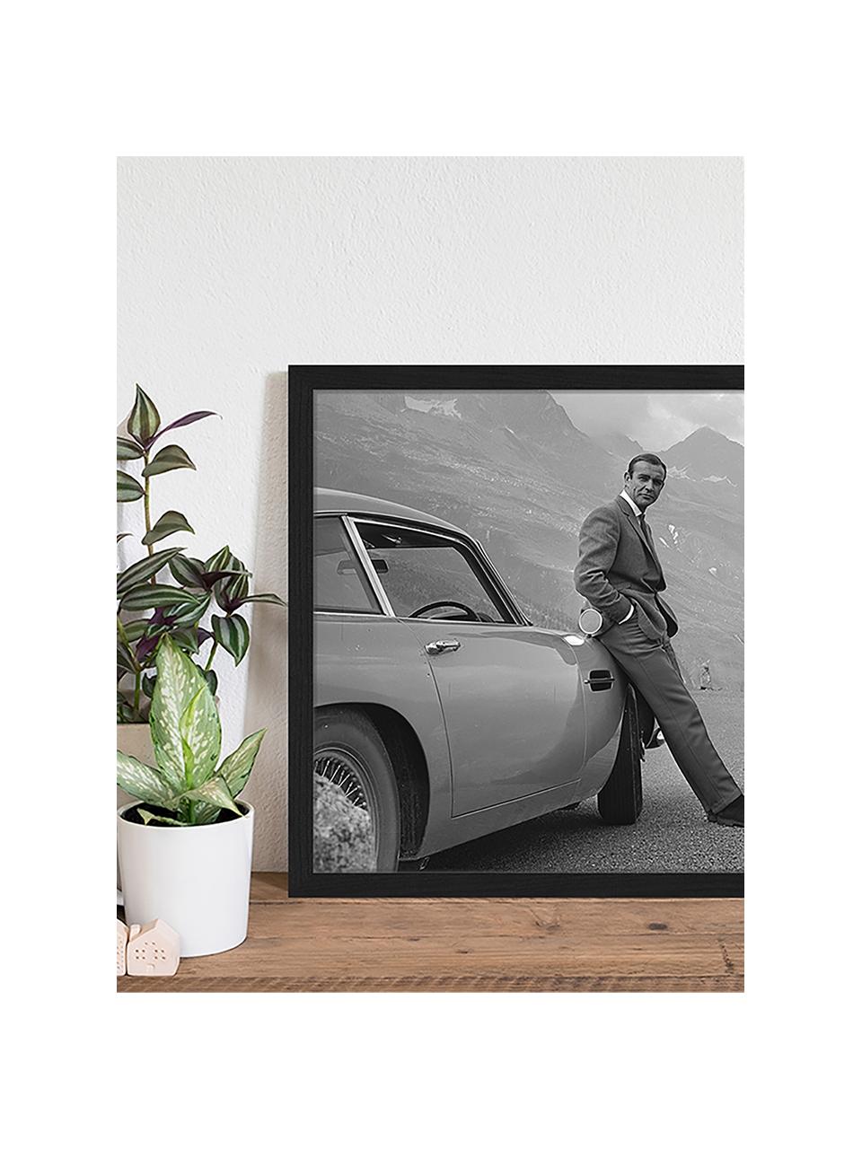 Gerahmter Digitaldruck Sean Connery (James Bond), Bild: Digitaldruck auf Papier, , Rahmen: Holz, lackiert, Front: Plexiglas, Schwarz, Weiss, 43 x 33 cm