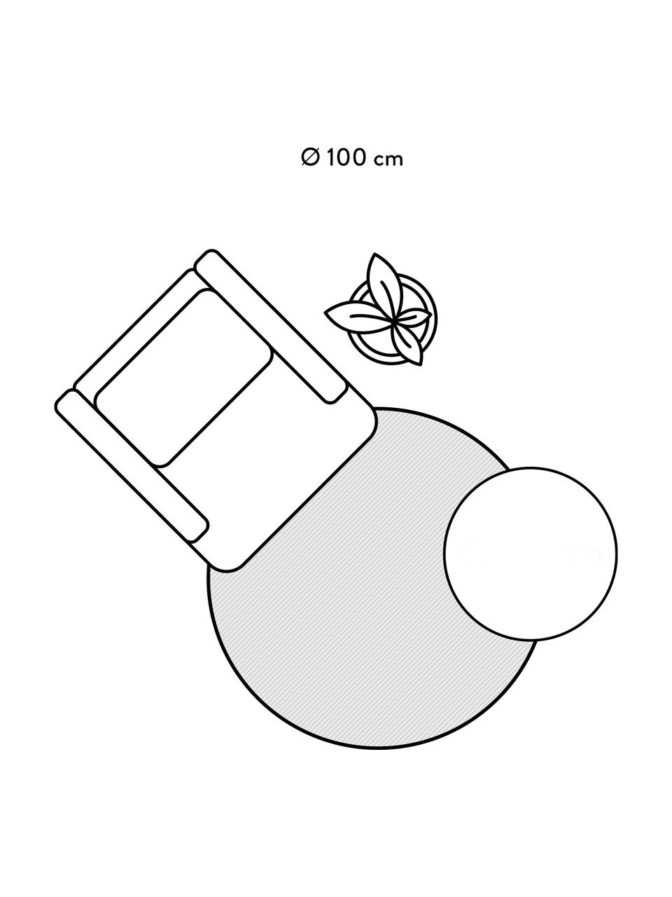 Teppich Thaide aus Bio-Baumwolle mit Quasten, 100% Bio-Baumwolle, GOTS-zertifiziert, Cremeweiß, Rosa, Weiß, Blau, Gelb, Ø 100 cm (Größe XS)