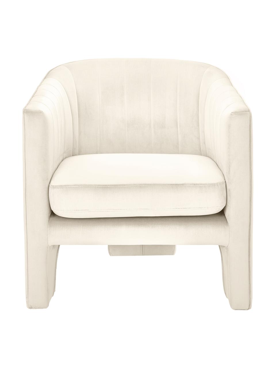 Fauteuil cocktail en velours Emilie, Beige