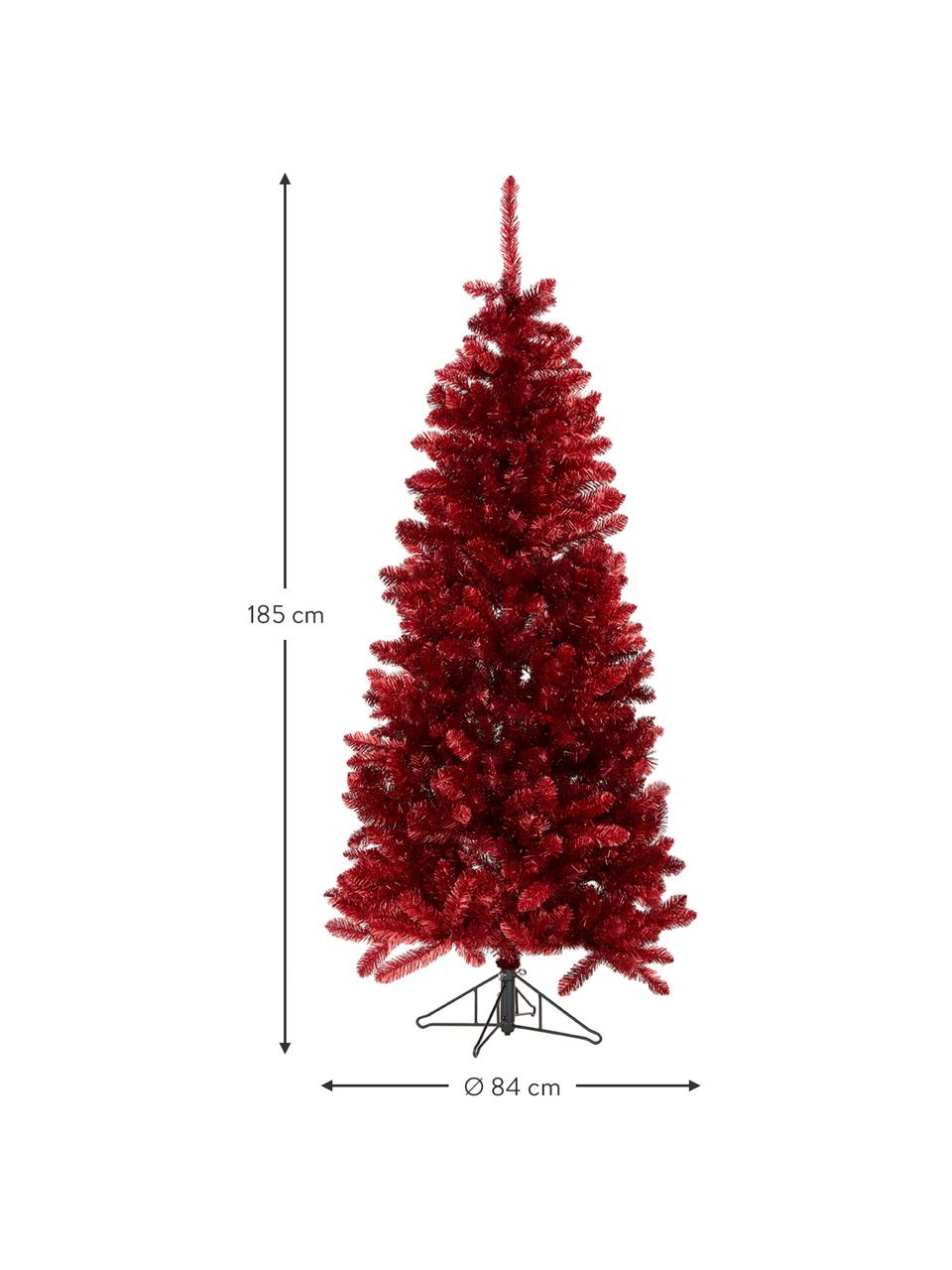 Albero di Natale artificiale Colchester, Plastica, Rosso, Ø 84 x Alt. 185 cm