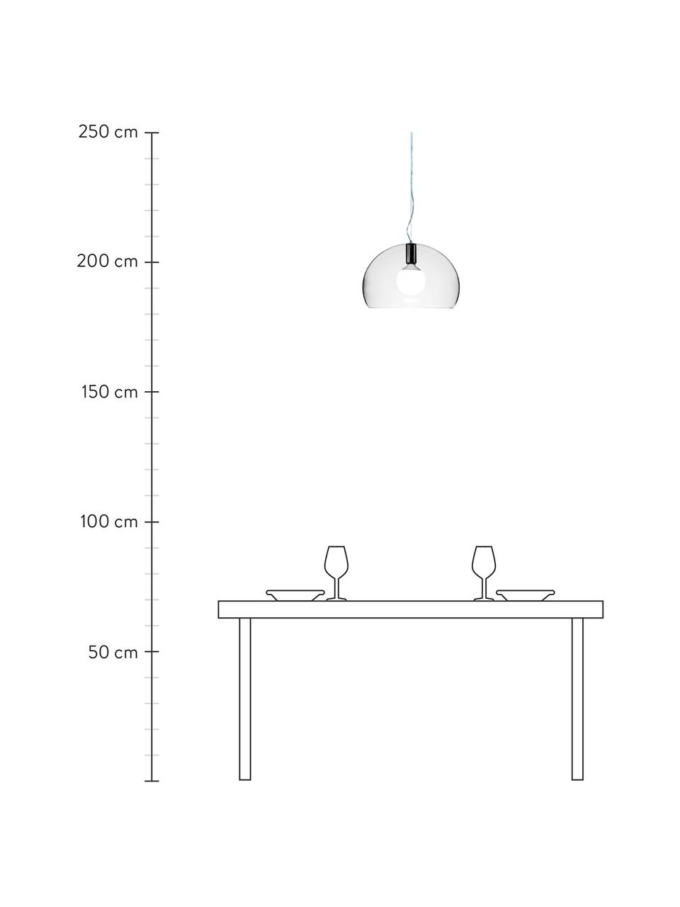 Hanglamp Small FL/Y, Lampenkap: kunststof, Transparant, Ø 38 x H 28 cm