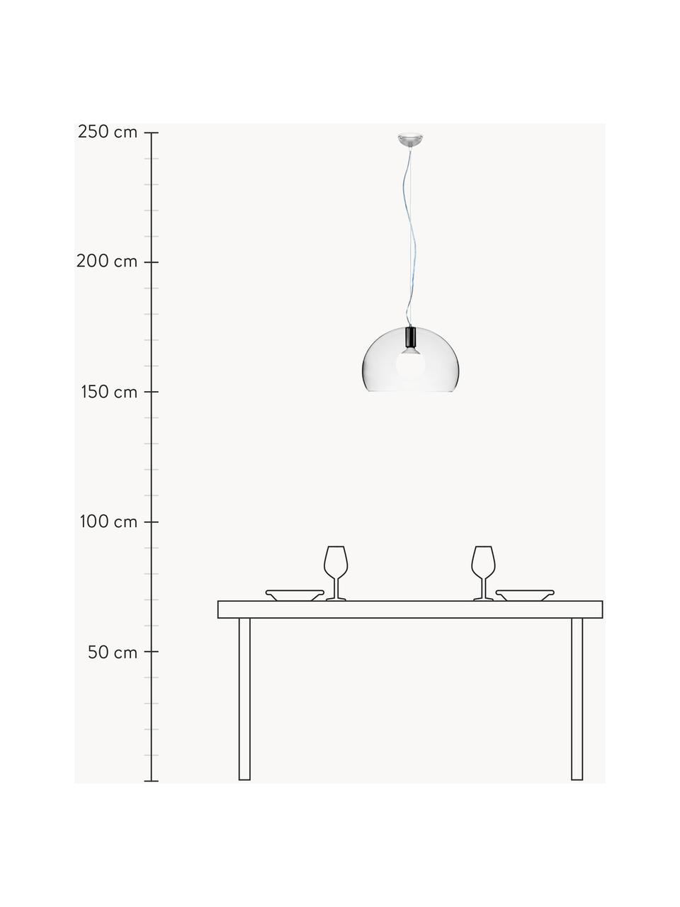 Hanglamp Small FL/Y, Lampenkap: kunststof, Transparant, Ø 38 x H 28 cm