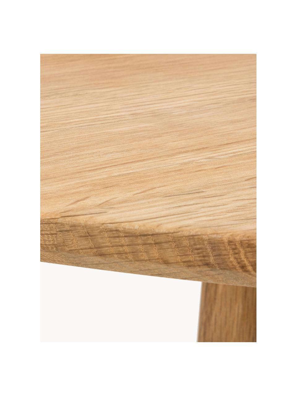 Tavolo rotondo in legno di quercia bianco lavato Yumi Ø115 cm, Gambe: legno di quercia massicci, Legno di quercia, Ø 115 cm