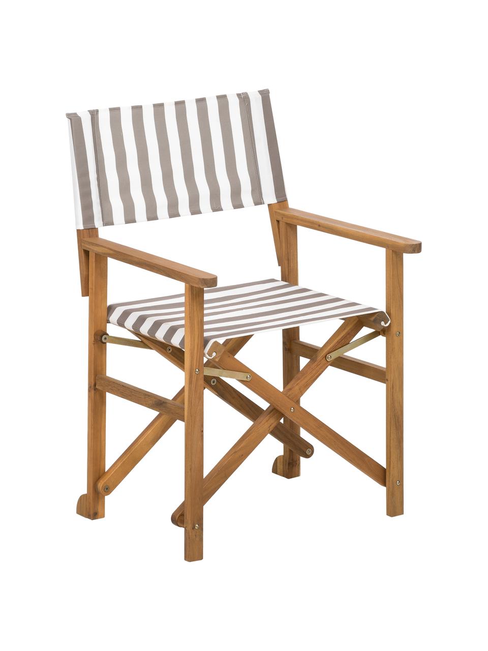 Krzesło reżysera Zoe, Stelaż: drewno akacjowe, olejowan, Beżowy, biały, S 52 x G 58 cm