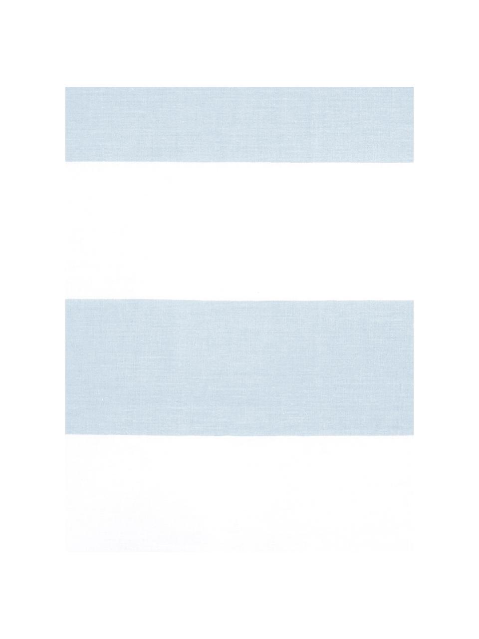 Gestreifte Baumwoll-Wendebettwäsche Lorena, Webart: Renforcé Fadendichte 144 , Weiß, Hellblau, 135 x 200 cm + 1 Kissen 80 x 80 cm