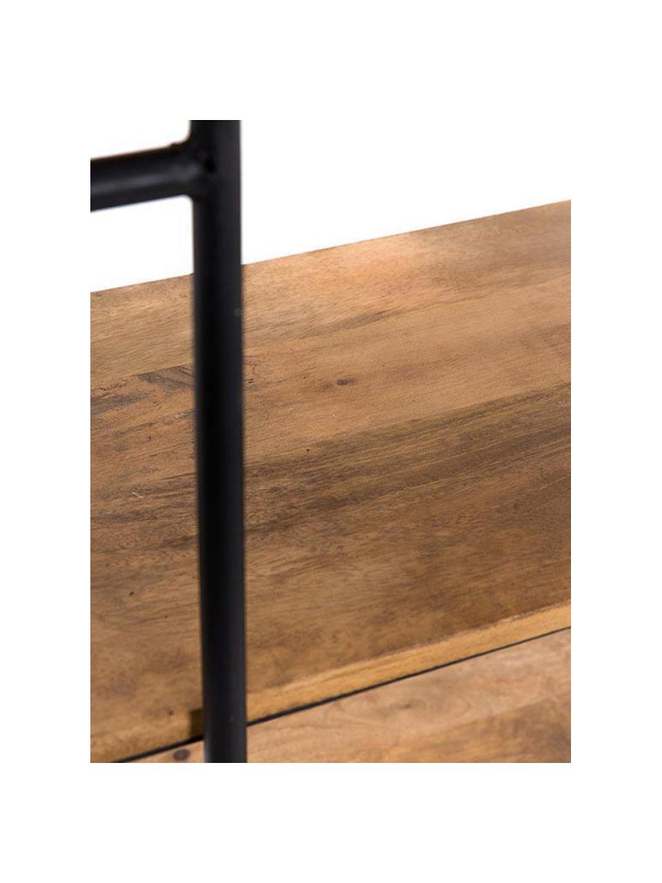 Estantería Lina, Estantes: madera de mango, Negro, natural, An 106 x Al 197 cm