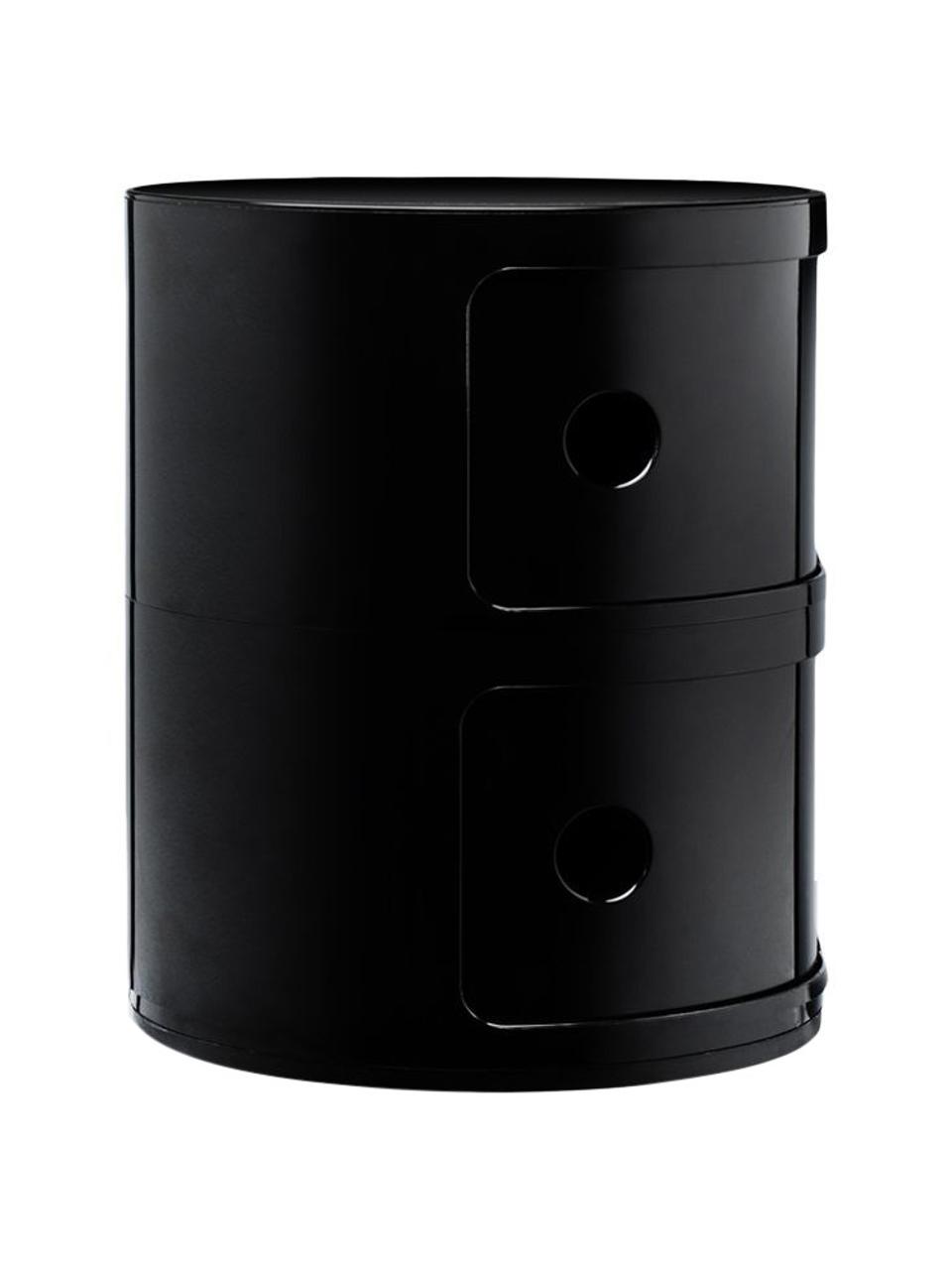 Design container Componibili, 2 modules in zwart, Kunststof, Greenguard gecertificeerd, Zwart, Ø 32 x H 40 cm