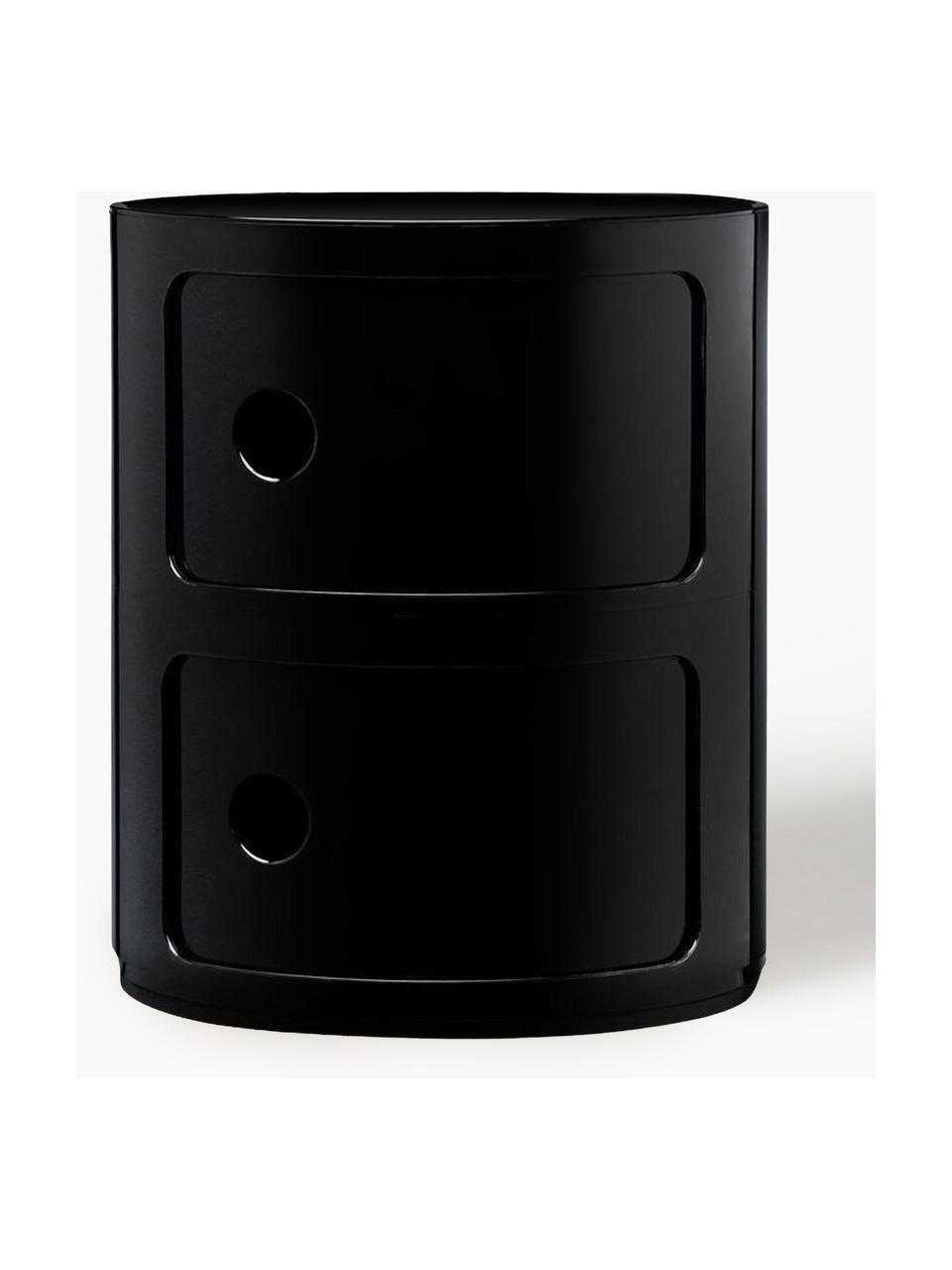 Design container Componibili 2 modules in zwart, Kunststof, Greenguard gecertificeerd, Zwart, Ø 32 x H 40 cm