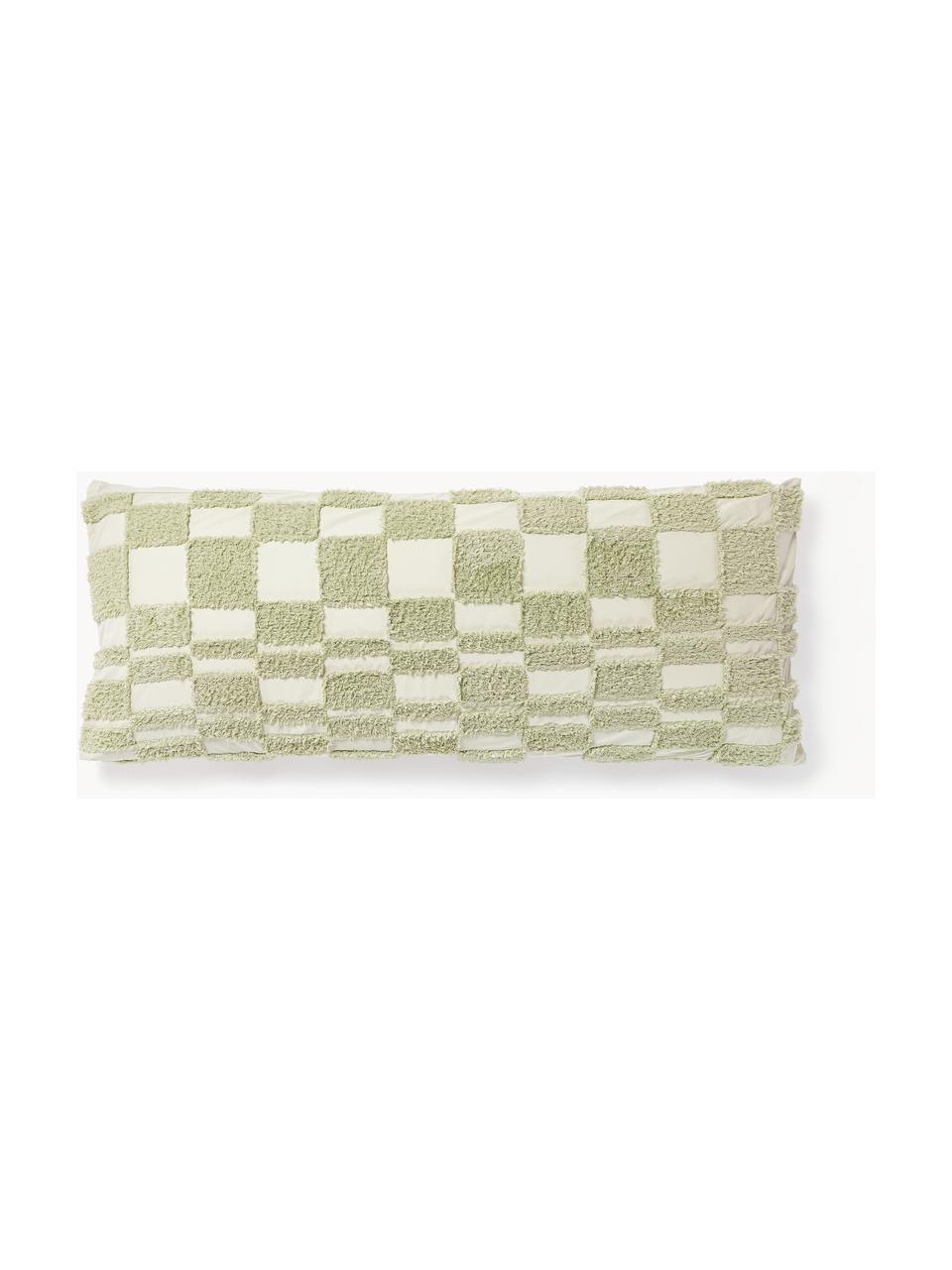Funda de almohada de percal con tejido capitoné Scout, Verde claro, An 45 x L 110 cm