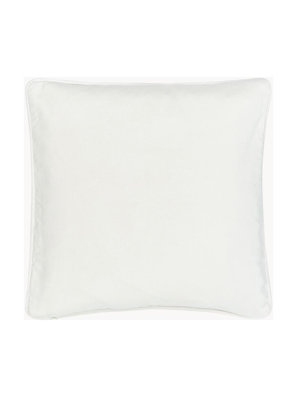 Funda de cojín de terciopelo Dana, 100% terciopelo de algodón, Blanco Off White, An 40 x L 40 cm