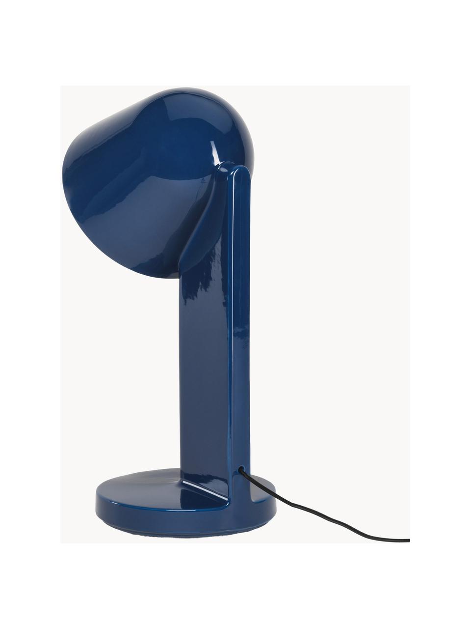 Grande lampe à poser artisanale Ceramique Down, Céramique, Bleu foncé, Ø 24 x haut. 49 cm