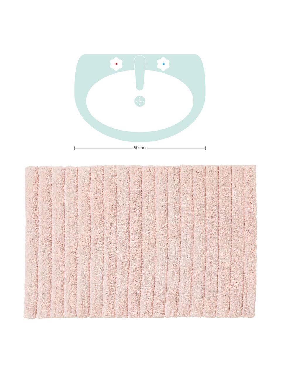 Tappeto bagno morbido rosa Board, 100% cotone, qualità pesante, 1900 g/m², Rosa, Larg. 60 x Lung. 90 cm