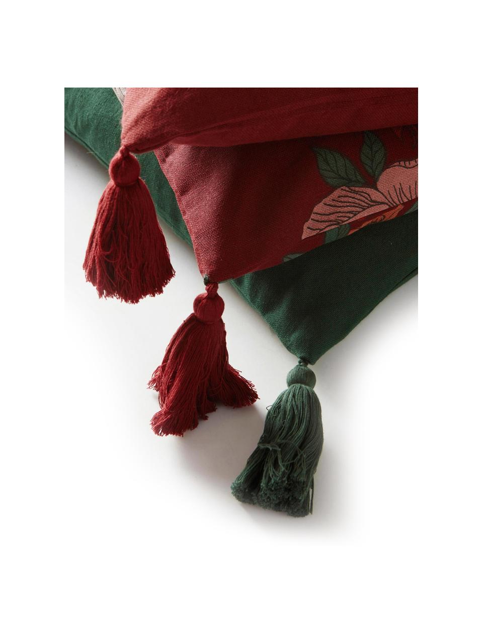 Ensemble de housses de coussin Marianne, 3 élém., Rouge, vert