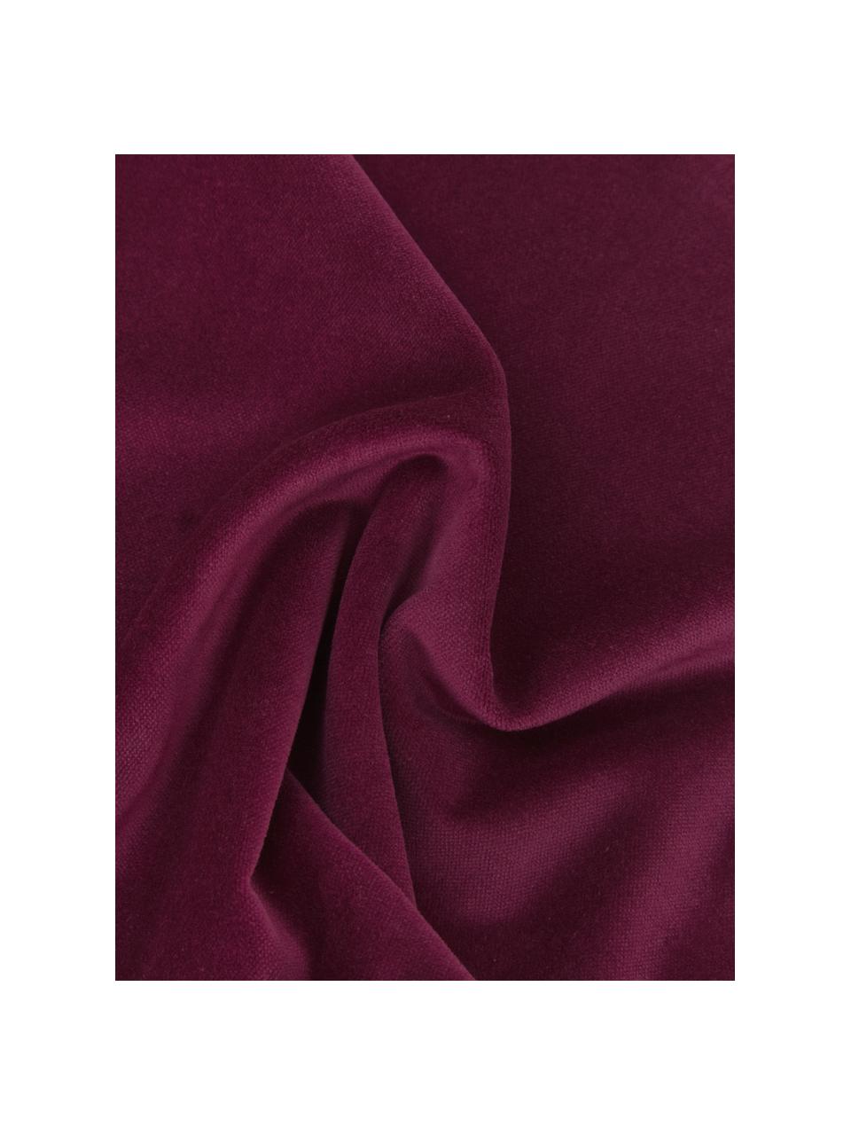 Federa arredo in velluto tinta unita Dana, 100% velluto di cotone, Rosso vino, Larg. 40 x Lung. 40 cm