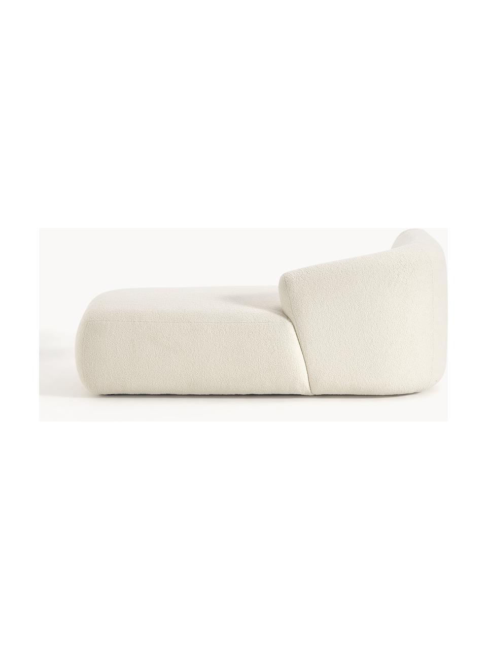 Chaise longue hoekmodule Sofia uit teddy, Bekleding: teddy (100% polypropyleen, Frame: sparrenhout, spaanplaat, , Poten: kunststof Het materiaal d, Teddy gebroken wit, B 185 x D 92 cm, hoekdeel rechts