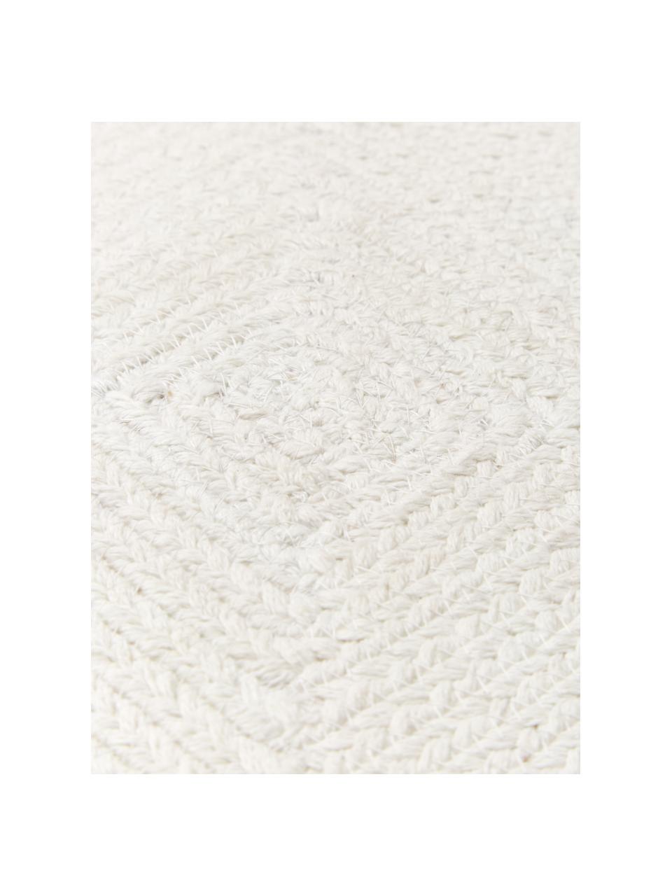 Housse de coussin 45x45 aspect jute Justina, 100 % coton, Blanc crème, larg. 45 x long. 45 cm