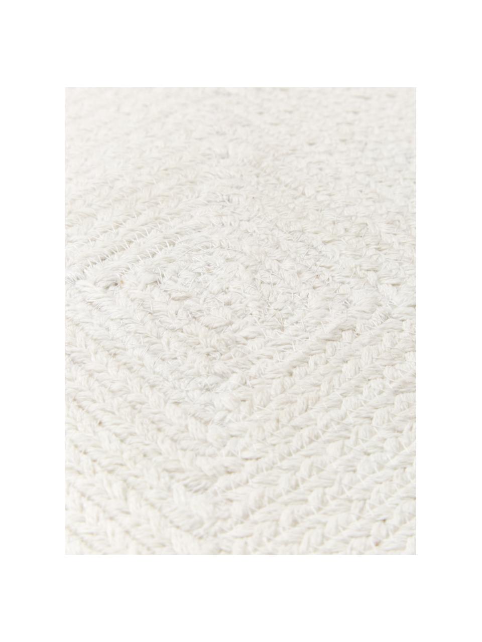Povlak na polštář z imitace juty s lemem Justina, 100% bavlna, Krémově bílá, Š 45 cm, D 45 cm