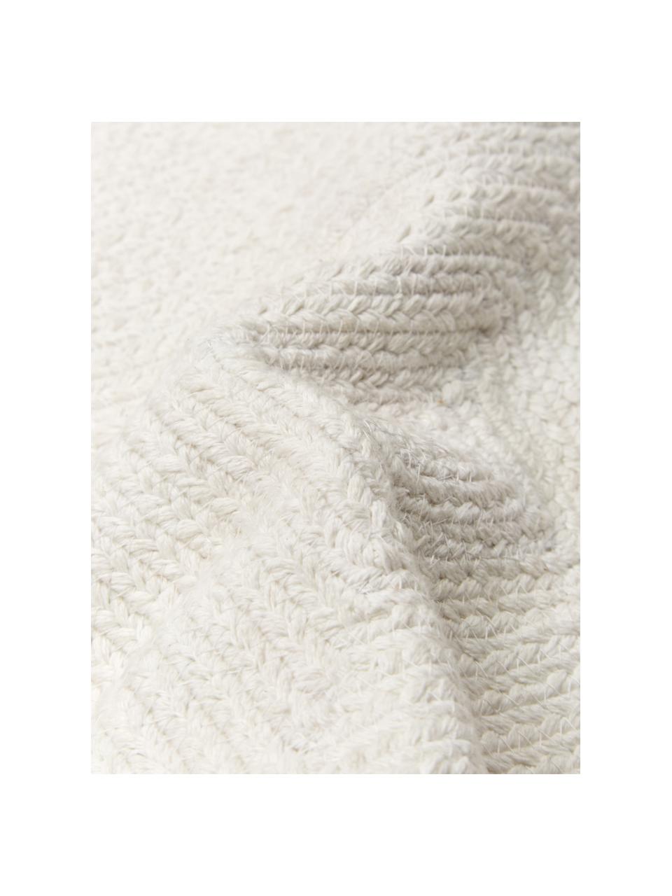 Kissenhülle Justina im Jutelook mit Kederumrandung, 100% Baumwolle, Cremeweiß, B 45 x L 45 cm